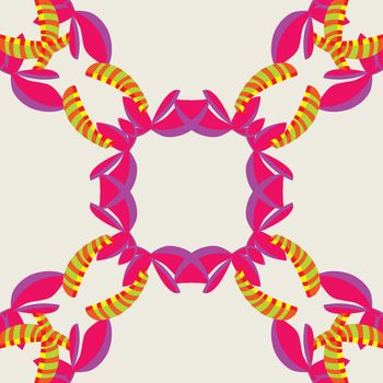 Repeating tiled pink pattern of abstract seashells