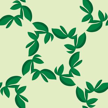 Tile pattern of green leaves as seamless wallpaper