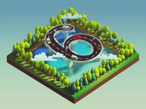 Isometric island transportation, road is number six