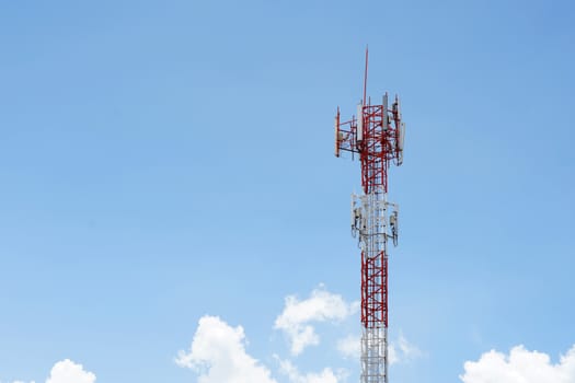 Closeup of a telecommunication tower