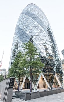 LONDON - JUNE 29: The Gherkin building in London, viewed on June 29, 2015. The building was awarded a Royal Institute of British Architects Stirling Prize in 2004
