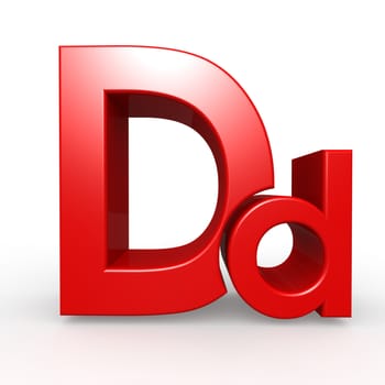 Upper and lower case D together image with hi-res rendered artwork that could be used for any graphic design.