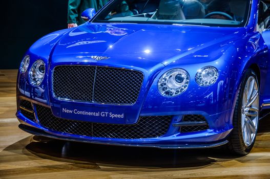 MOSCOW, RUSSIA - AUG 2012: BENTLEY CONTINENTAL GT SPEED 2ND GENERATION presented as world premiere at the 16th MIAS (Moscow International Automobile Salon) on August 30, 2012 in Moscow, Russia