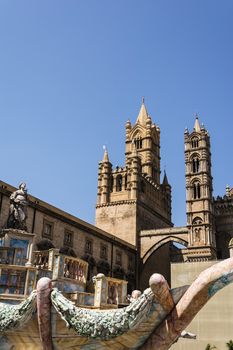 Wagon santa rosalie of santa rosalia near the cathedral on Palermo, Sicily, Italy