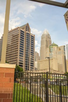 charlotte north carolina city skyline from bbt ballpark