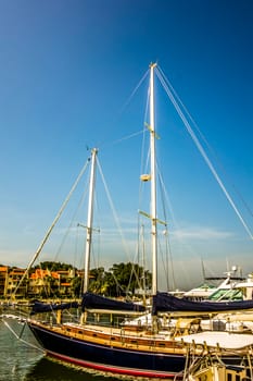 boats in harbour town of south beach hilton head