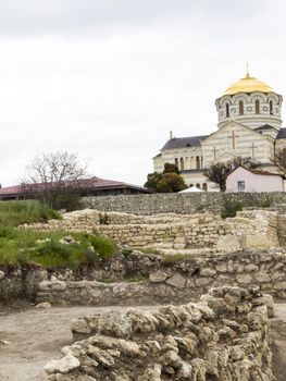 Orthodox church in a daylight in an ancient place