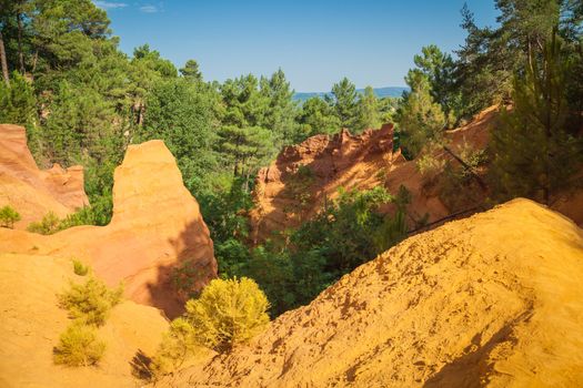 Roussillion in Provence famous for the ocher quarries