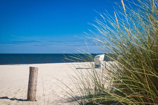 Beach chairs on the Baltic Sea beach