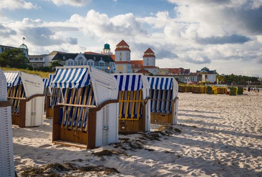 Beach chairs on the Baltic Sea beach