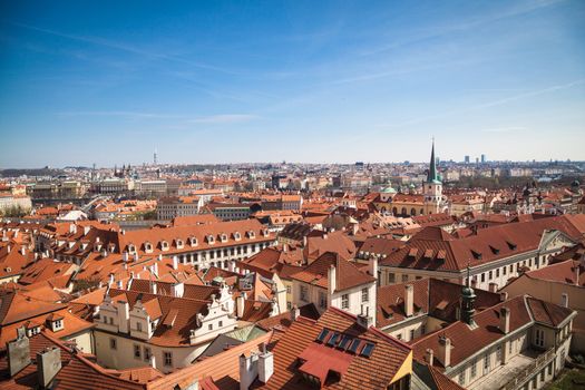 View over the old town of Prague