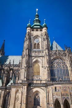 Facade of St. Veits Dome in Prague Castle