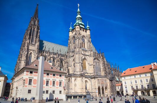 Facade of St. Veits Dome in Prague Castle