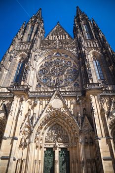 Facade of St. Veits Dome in Prague Castle