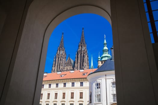 Facade of St. Veits Dome in Prague Castle