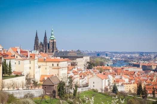 View over the old town of Prague