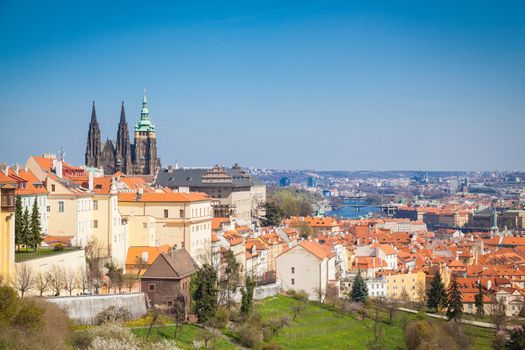 View over the old town of Prague