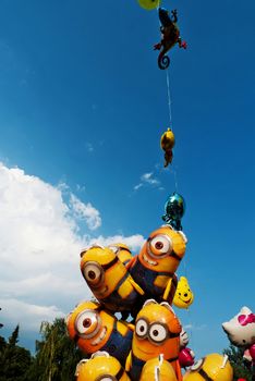 Children balloons on open air market