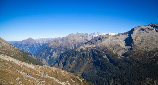 Landscapes in the Zillertaler Alps in Austria