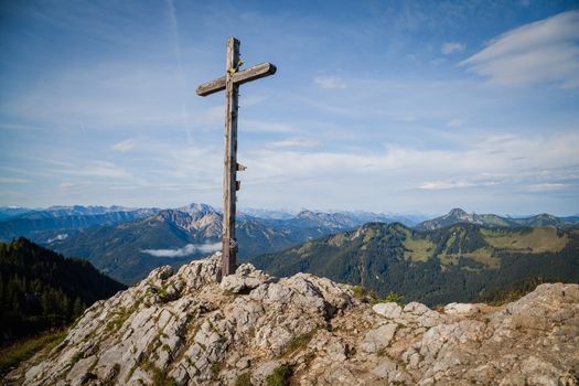Summit cross in the Bavarian Alps