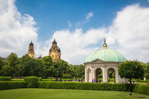 Historic park in Munich Hofgarten, the garden of the Munich residence