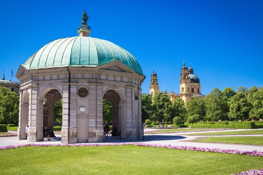 Historic park in Munich Hofgarten, the garden of the Munich residence