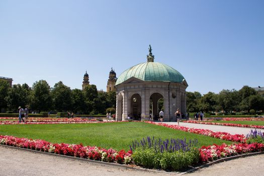 Historic park in Munich Hofgarten, the garden of the Munich residence