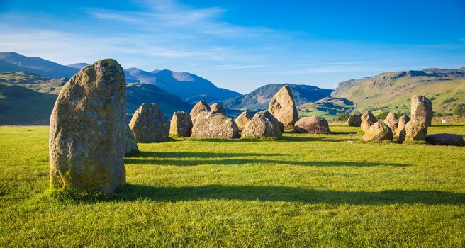 Castlerigg stone circle in Lake District in morning light