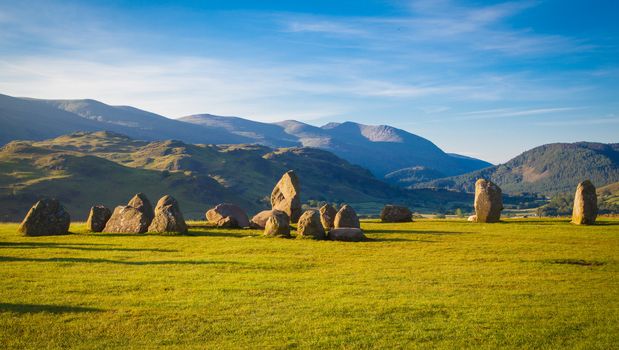 Castlerigg stone circle in Lake District in morning light