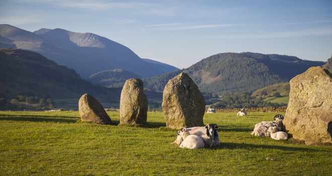 Castlerigg stone circle in Lake District in morning light