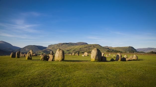 Castlerigg stone circle in Lake District in morning light