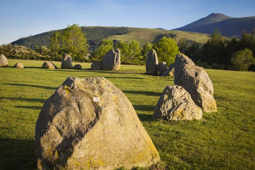 Castlerigg stone circle in Lake District in morning light