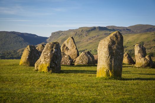 Castlerigg stone circle in Lake District in morning light