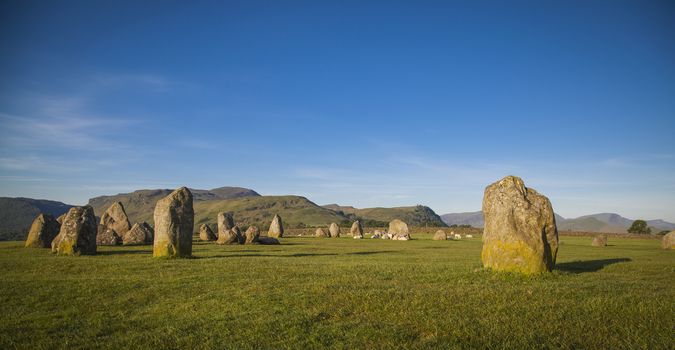 Castlerigg stone circle in Lake District in morning light