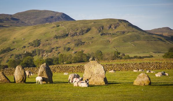 Castlerigg stone circle in Lake District in morning light