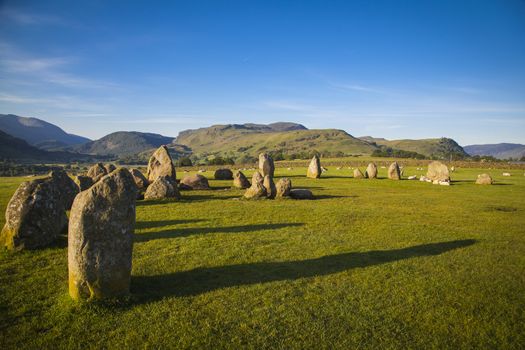 Castlerigg stone circle in Lake District in morning light