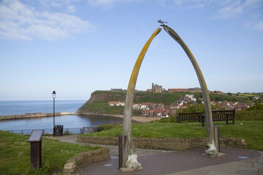 The harbour and lighthouses of Whitby