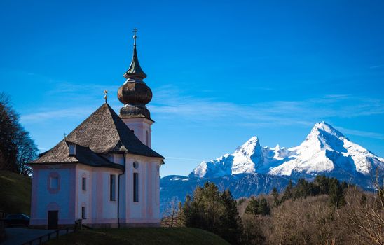 Sanctuary of Maria Gern before watzmann group