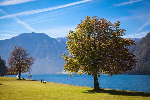 Autumn at the lake Achensee in Austria