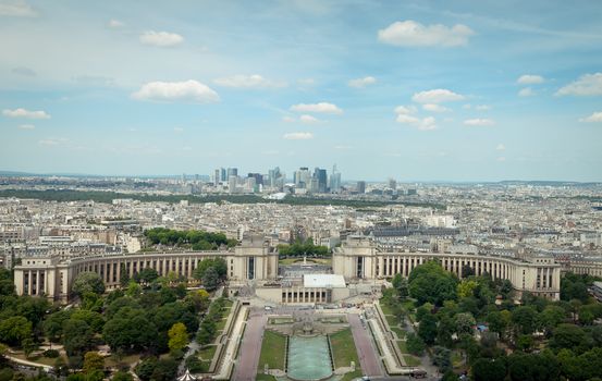 View on Paris ,  the Champ de Mars gardens and the Trocadero