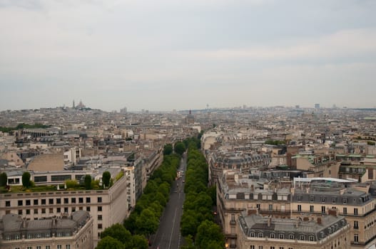View from the Arc de Triomphe, Paris, French