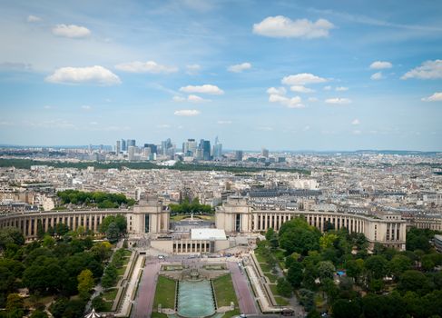 View on Paris ,  the Champ de Mars gardens and the Trocadero