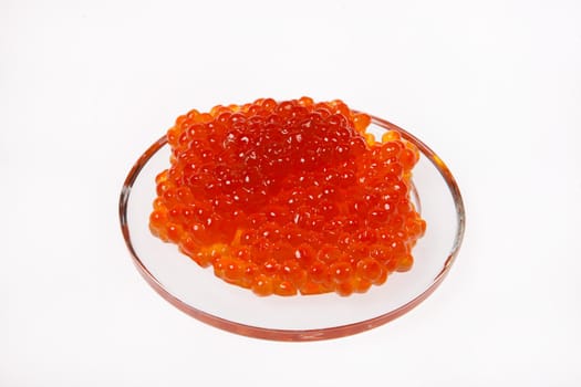 Red caviar on an isolated studio background