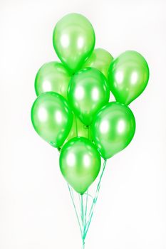 Multicoloured air balloons on isolated studio background