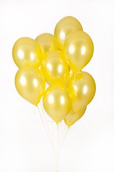 Multicoloured air balloons on isolated studio background