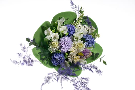 Still life with flowers on a studio background