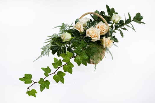 Still life with flowers on a studio background