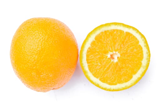 Orange fruit on white background.