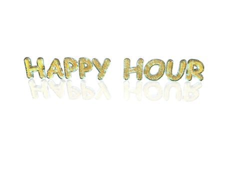 Word Happy hour made from many percentage symbols.