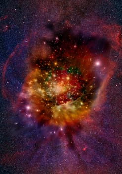 Star field in space a nebulae and a gas congestion. Elements of this image furnished by NASA.